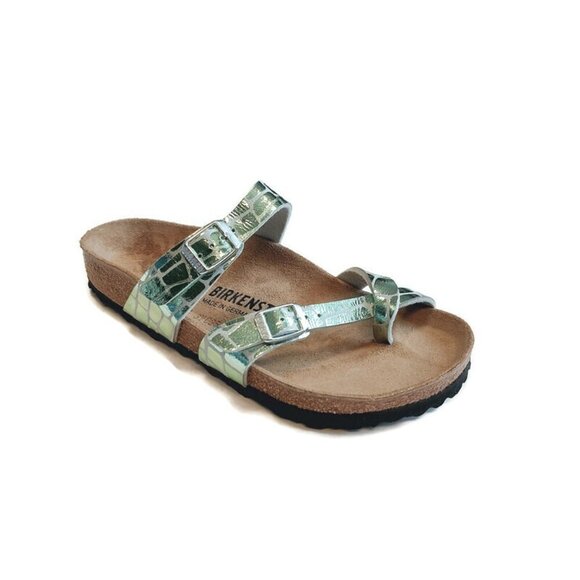 Birkenstock Mayari Sandals Mens 4 - 4.5 Womens 6 - 6.5 EU 37 Mineral Gator Gleam - Picture 1 of 9